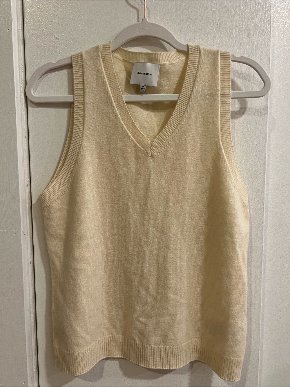 Reformation Butter Yellow V-Neck Sweater Vest